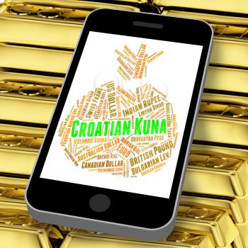 Croatian Kuna Indicating Currency Exchange And Coinage