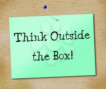 Think Outside Box Indicating Original Change And Ideas