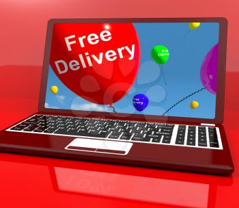 Free Delivery Balloons On Computer Shows No Charge Or Gratis To Deliver 