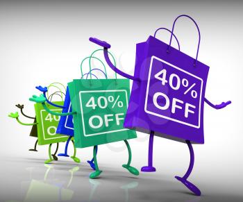 Forty-Percent Off Bags Shows 40 Discounts