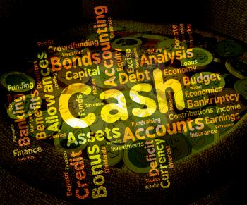Cash Word Meaning Revenue Text And Cost 