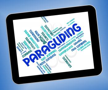 Paragliding Word Representing Wordcloud Glider And Paraglider 