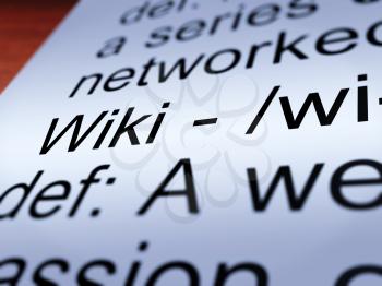 Wiki Definition Closeup Shows Online Collaborative Community Encyclopedia