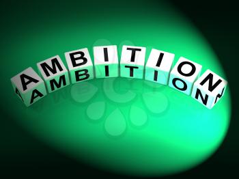 Ambition Dice Showing Targets Ambitions and Aspiration