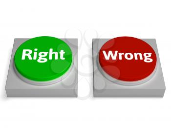 Right Wrong Buttons Showing True Or False