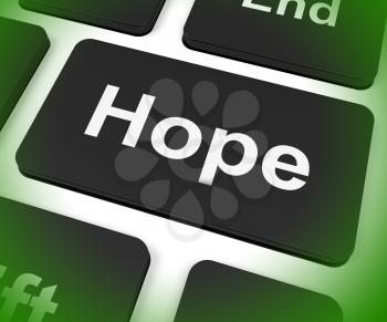 Hope Key Showing Hoping Hopeful Wishing Or Wishful