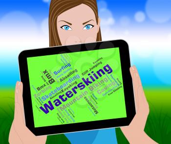 Waterskiing Word Meaning Wordcloud Text And Waterskiers 