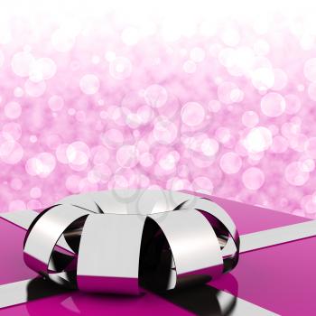 Pink Giftbox With Bokeh Background For Womans Birthday