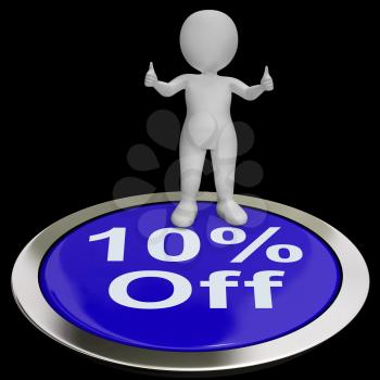 Ten Percent Off Button Showing 10  Off Product