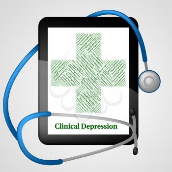 Clinical Depression Indicating Depressive Disorder And Disease