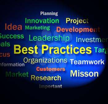 Best Practices Words Showing Optimum Business Procedures