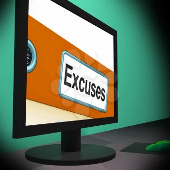 Excuses On Monitor Shows Reasons And Explanations