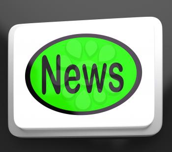 News Button Showing Newsletter Broadcast Online