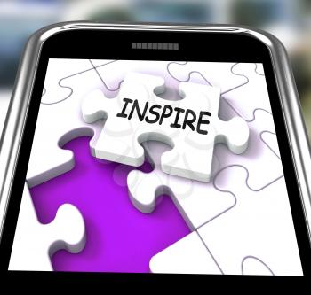 Inspire Smartphone Showing Originality Innovation And Creativity On Web