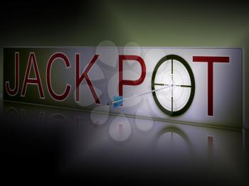 Jackpot Showing Success In Lottery Or Gambling