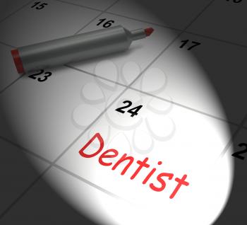 Dentist Calendar Displaying Oral Health And Dental Appointment