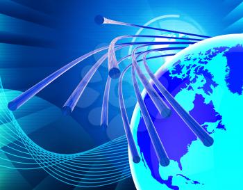 Optical Fiber Network Showing World Wide Web And Website