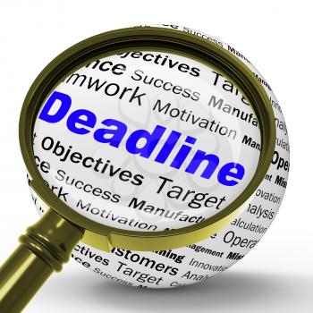 Deadline Magnifier Definition Meaning Job Time Limit Or Finish Date