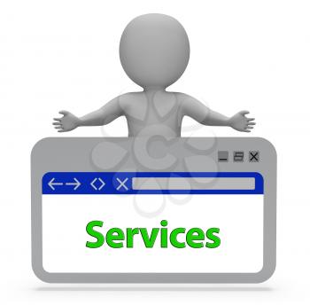 Services Webpage Showing Help Desk 3d Rendering