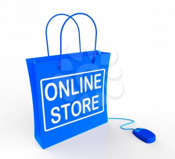 Online Store Bag Representing Internet Commerce and Selling