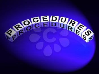 Procedures Dice Representing Strategic Process and Steps