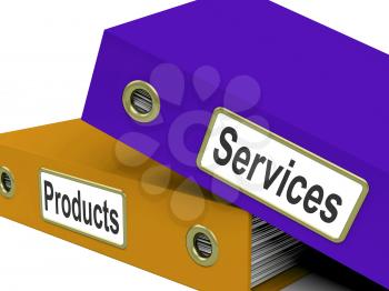 Services Products Folders Showing Business Service And Merchandise