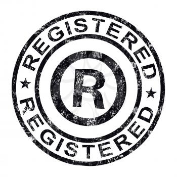 Registered Stamp Showing Copyright Or Trademark