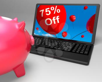 Seventy-Five Percent Off On Laptop Showing Great Offers And Promotions