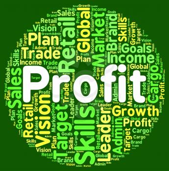 Profit Word Showing Investment Text And Earning