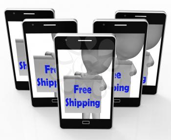 Free Shipping Sign Phone Meaning Product Shipped At No Cost