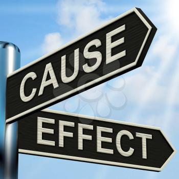 Cause And Effect Signpost Meaning Results Of Actions