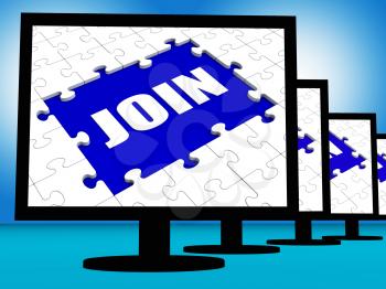 Join On Monitors Showing Sign Up Registration Membership Or Volunteer