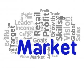 Market Word Showing Bazaar Markets And Wordcloud