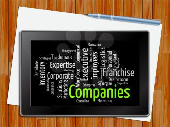 Companies Word Meaning Commerce Words And Businesses Tablet