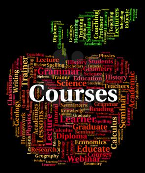 Courses Word Showing Learn Program And Schedule