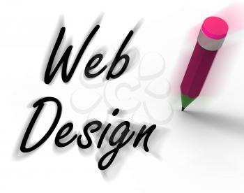Web Design with Pencil Displaying Written Plan for Internet Creativity