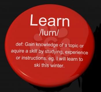 Learn Definition Button Shows Knowledge Gained And Study