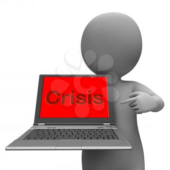 Crisis Laptop Meaning Calamity Trouble Or Dangerous Situation