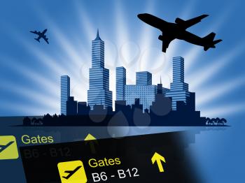 City Flight Representing Metropolitan Cities And Schedule