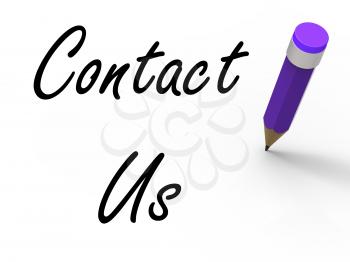 Contact Us Sign with Pencil Showing Customer Care
