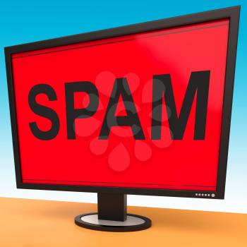 Spam Screen Showing Spamming Unwanted And Malicious Mail