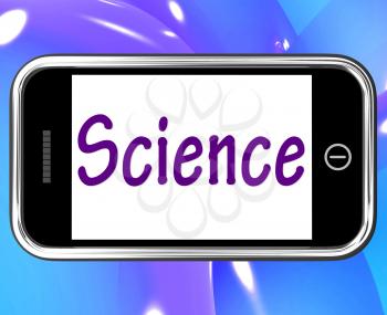 Science Smartphone Showing Internet Learning About Sciences