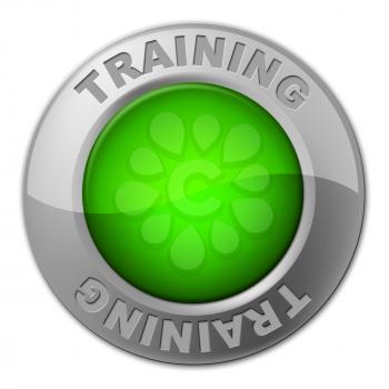 Training Button Representing Learn Instruction And Teach
