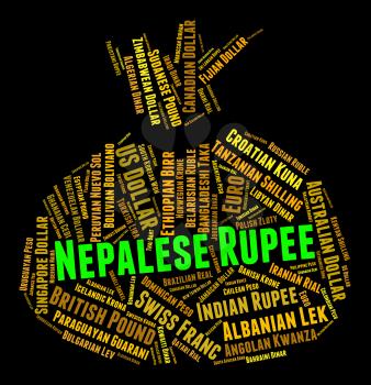 Nepalese Rupee Showing Worldwide Trading And Word