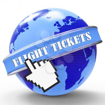 Flight Tickets Showing Flying Retail And Fly