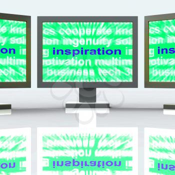 Inspiration Monitors Showing New And Original Ideas