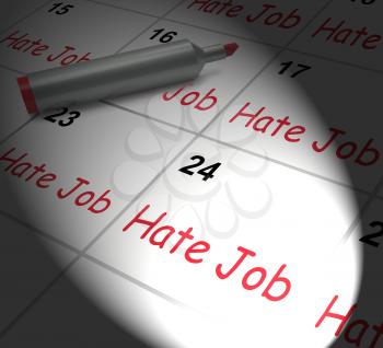 Hate Job Calendar Displaying Miserable At Work