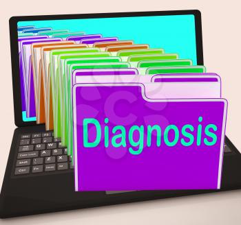 Diagnosis Folder Laptop Showing Medical Conclusions And Illness