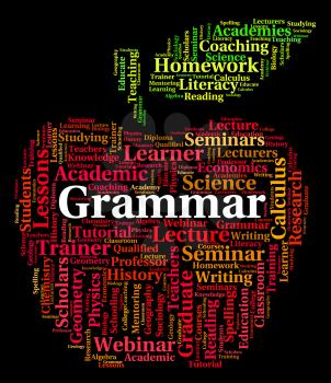 Grammar Word Representing Rules Of Language And Study