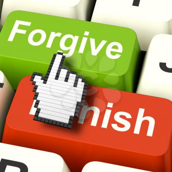 Punish Forgive Computer Showing Punishment or Forgiveness